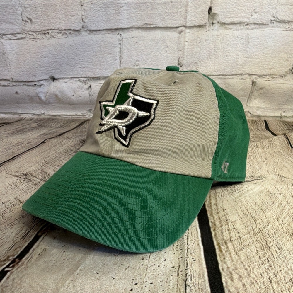 47 Brand NHL Dallas Stars Baseball Cap Hat Black Green Grey Adjustable